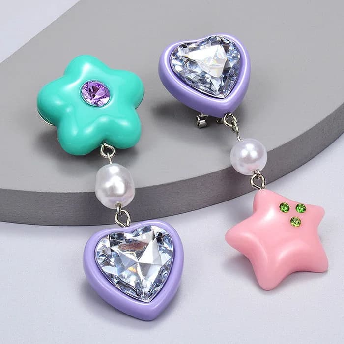 Candy Heart Drop Earrings — view 2 Candy Heart Drop Earrings — view 2