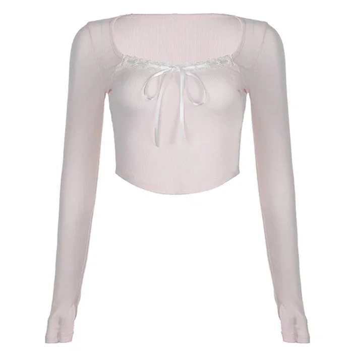 Coquette Baby Bow Pink Top — view 1 Coquette Baby Bow Pink Top — view 1