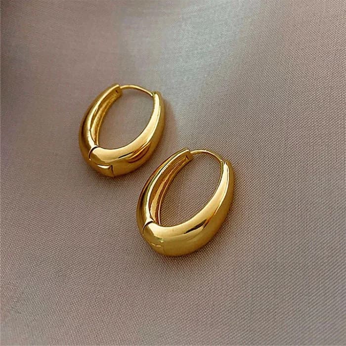 Golden Hoop Earrings — view 2 Golden Hoop Earrings — view 2