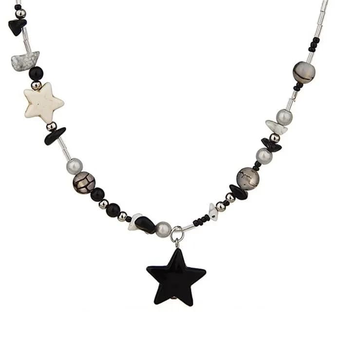 Y2K Star Beaded Necklace — view 1 Y2K Star Beaded Necklace — view 1