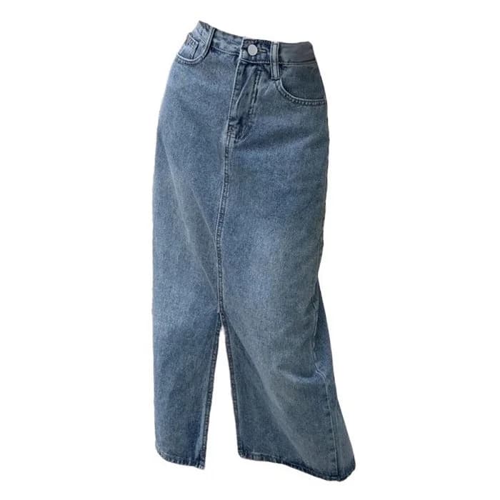 Basic Things Split Denim Skirt — view 1 Basic Things Split Denim Skirt — view 1