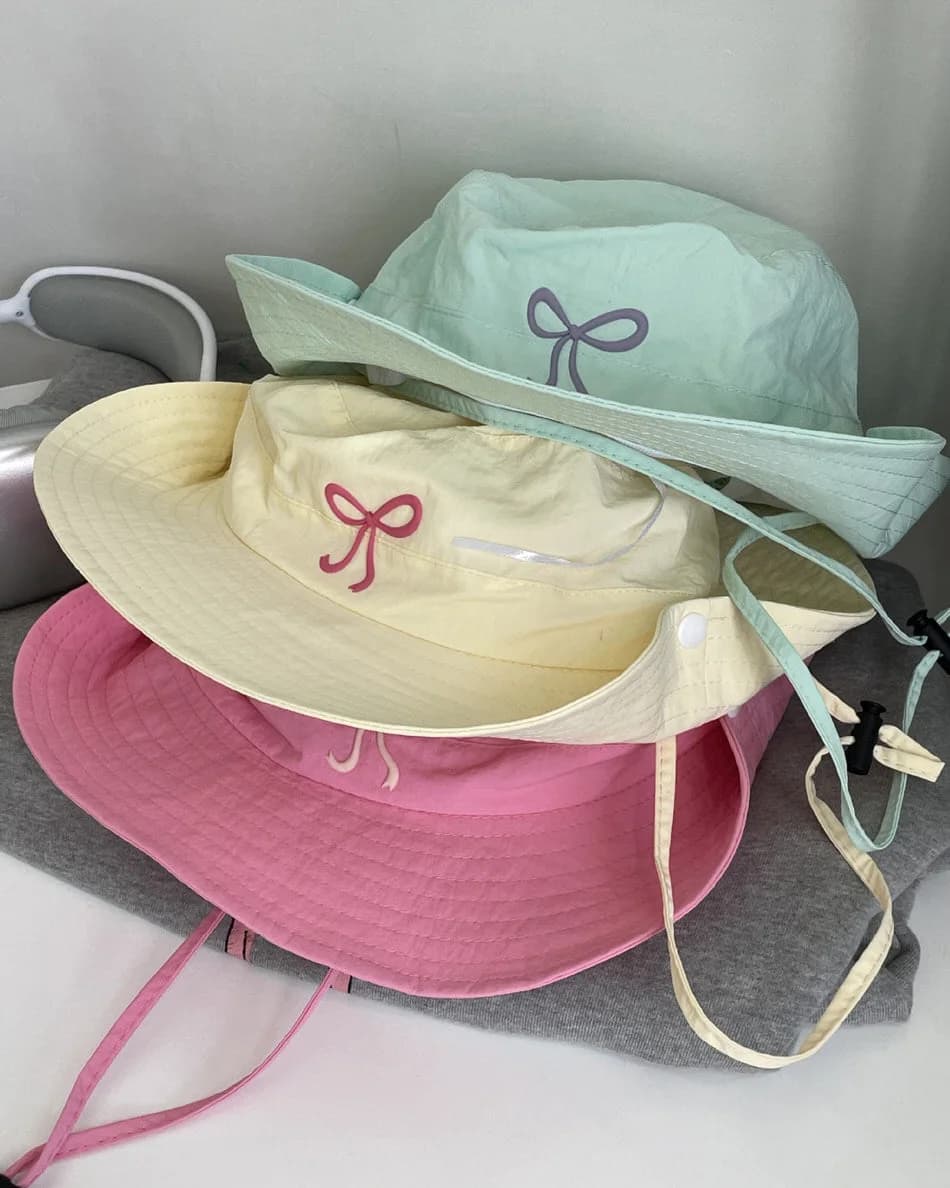 Coquette Aesthetic Bow Fisherman Hat — view 2 Coquette Aesthetic Bow Fisherman Hat — view 2