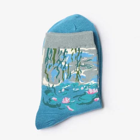 Water Lilies Monet Socks — view 2 Water Lilies Monet Socks — view 2