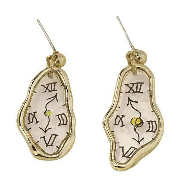 Melting Clock Earrings — view 1 Melting Clock Earrings — view 1