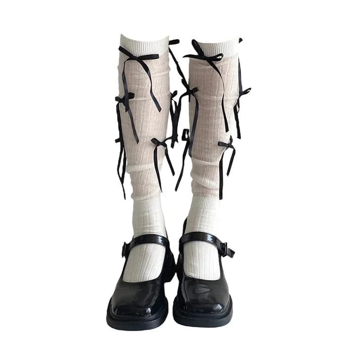 Ballet Core Bow High Socks — view 2 Ballet Core Bow High Socks — view 2