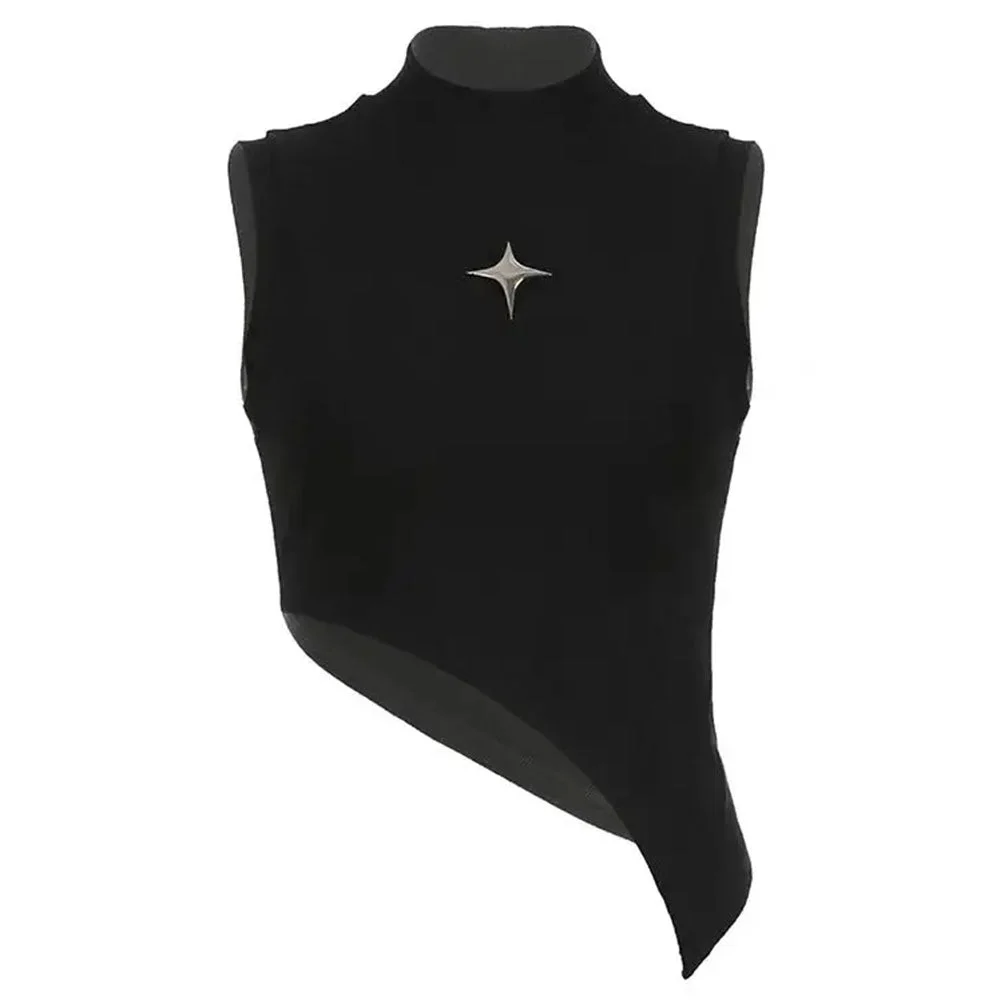 Stargirl Aesthetic Asymmetric Crop Top — view 1 Stargirl Aesthetic Asymmetric Crop Top — view 1