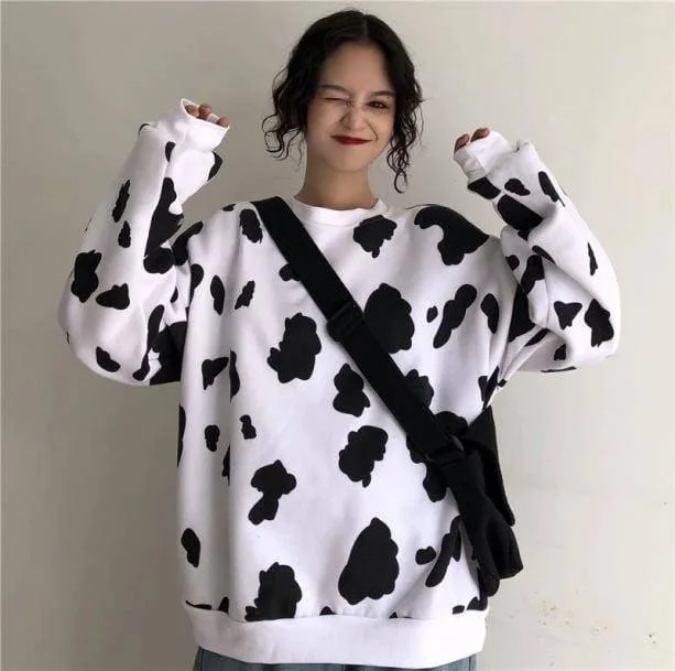 Cow Print Loose Sweatshirt — view 3 Cow Print Loose Sweatshirt — view 3