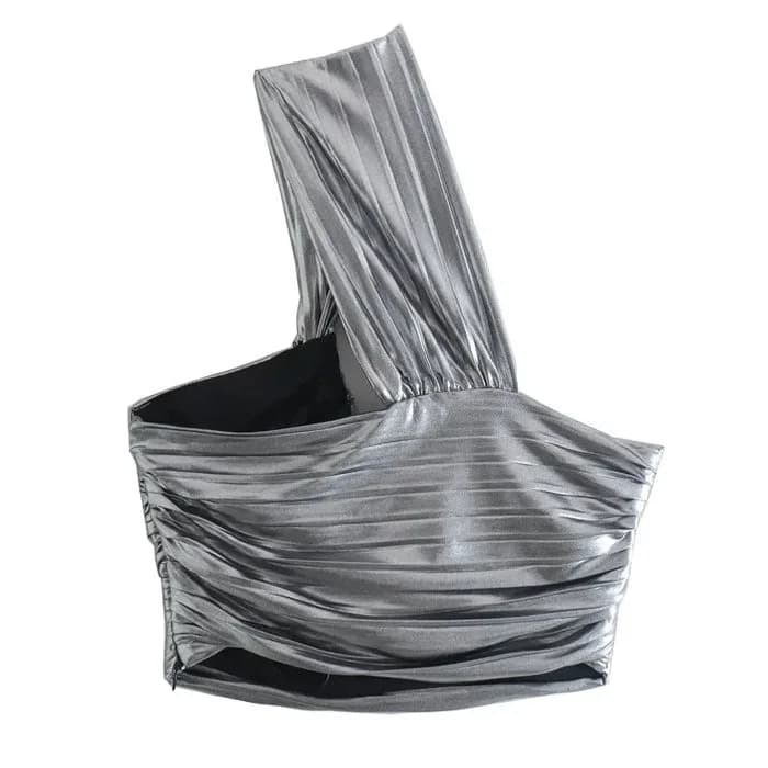 High Fashion Silver Top — view 2 High Fashion Silver Top — view 2