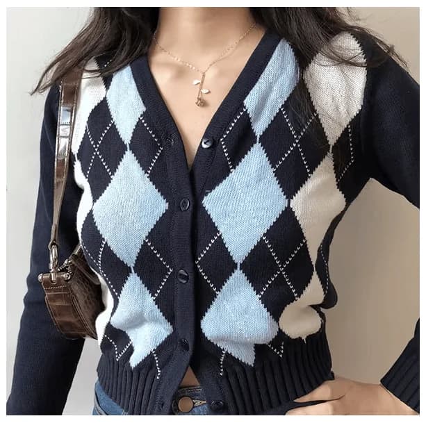 V Neck Old School Sweater — view 2 V Neck Old School Sweater — view 2