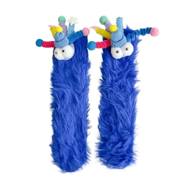 Fluffy Alien Socks — view 2 Fluffy Alien Socks — view 2
