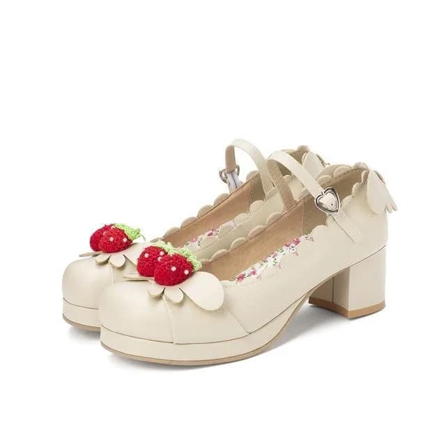 Princess Lolita Strawberry Mary Jane Shoes — view 2 Princess Lolita Strawberry Mary Jane Shoes — view 2