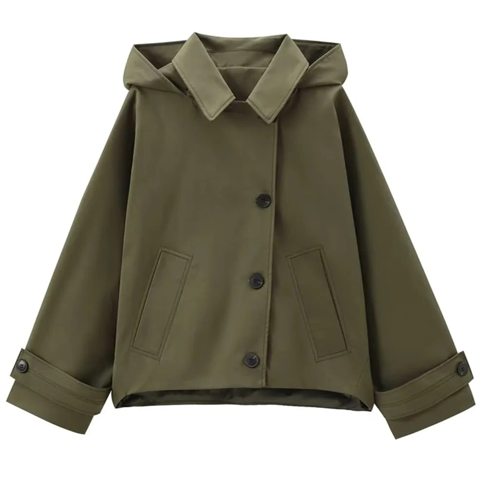London Rainy Day Hooded Trench Jacket — view 1 London Rainy Day Hooded Trench Jacket — view 1