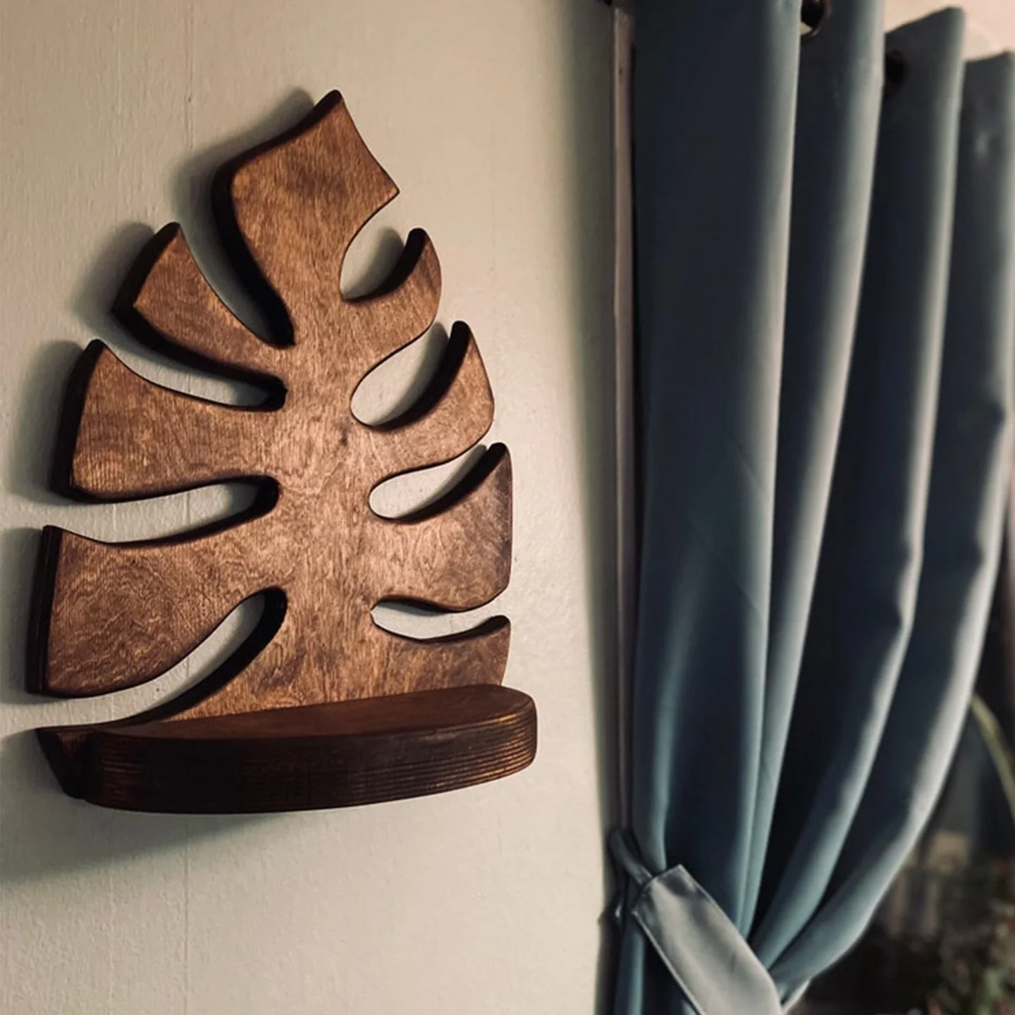 Monstera Leaf Wooden Shelf — view 2 Monstera Leaf Wooden Shelf — view 2