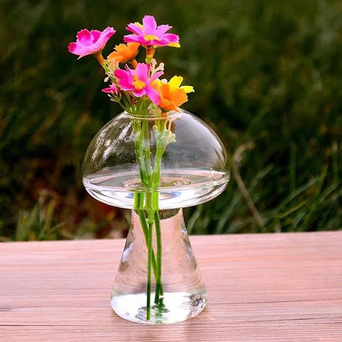 Mushroom Shaped Glass Vase — view 2 Mushroom Shaped Glass Vase — view 2