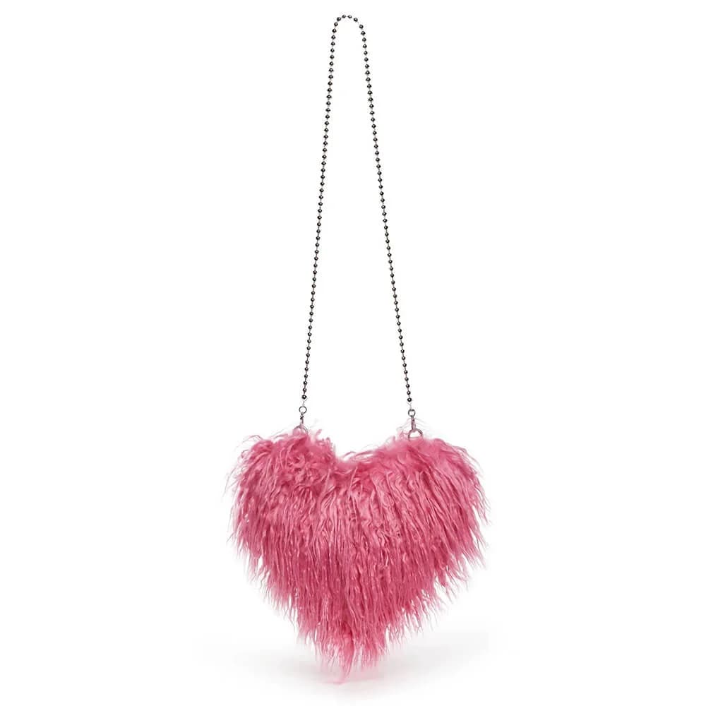 Fuzzy Heart Shaped Bag — view 2 Fuzzy Heart Shaped Bag — view 2