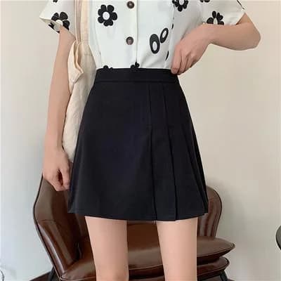 Pleated High Waist Skirt — view 2 Pleated High Waist Skirt — view 2