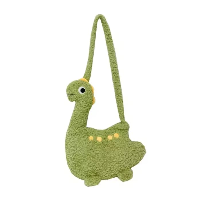 Green Dinosaur Plush Crossbody Bag — view 1 Green Dinosaur Plush Crossbody Bag — view 1
