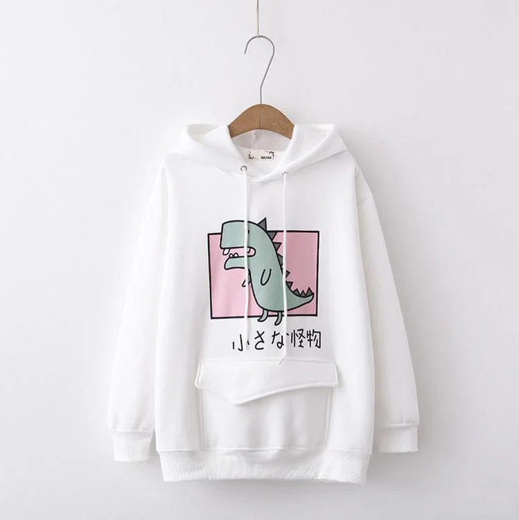 Kawaii Dino Monster Hoodie — view 2 Kawaii Dino Monster Hoodie — view 2