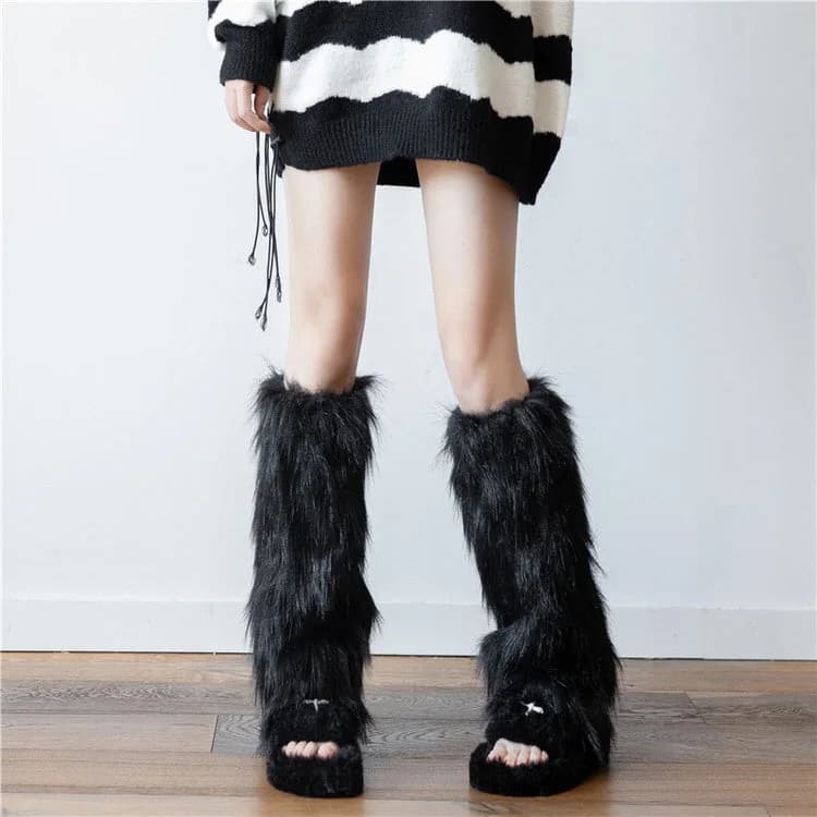 Faux Fur Leg Warmers — view 2 Faux Fur Leg Warmers — view 2