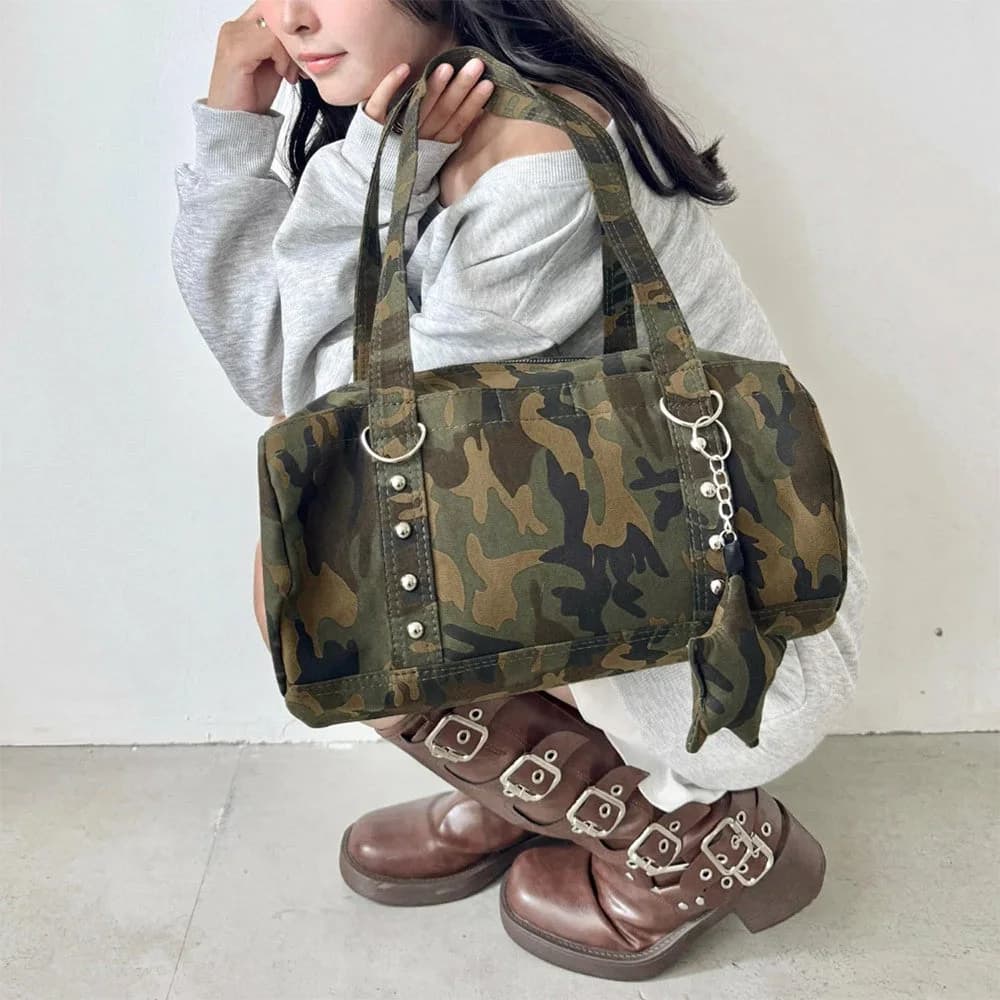 Y2K Camo Bag with Star Charm — view 2 Y2K Camo Bag with Star Charm — view 2