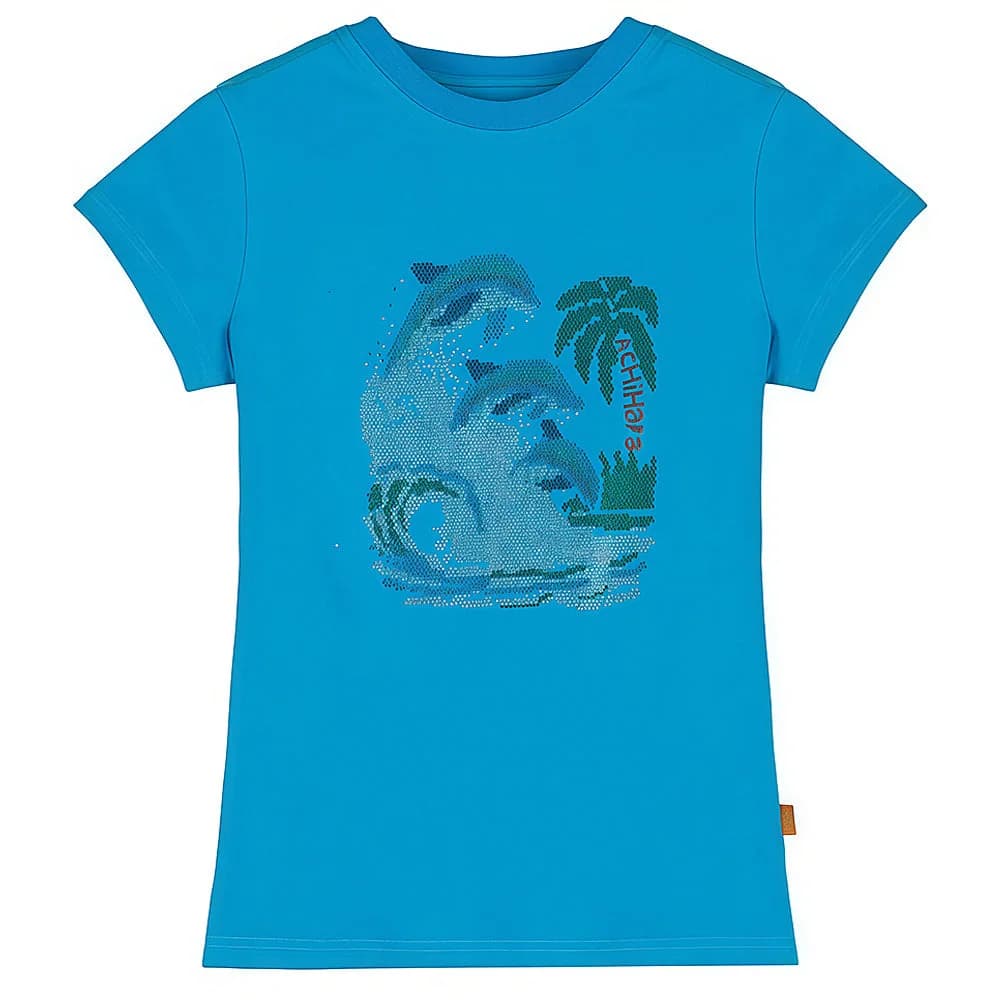 Y2K Dolphin Rhinestone Baby Tee — view 1 Y2K Dolphin Rhinestone Baby Tee — view 1