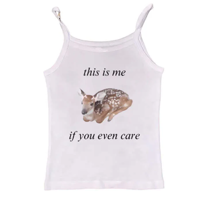 Fawn Print Cute Tank Top — view 1 Fawn Print Cute Tank Top — view 1