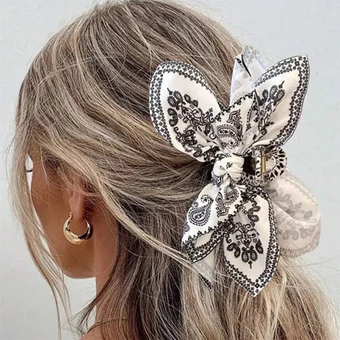 Paisley Bow Hair Claw — view 1 Paisley Bow Hair Claw — view 1