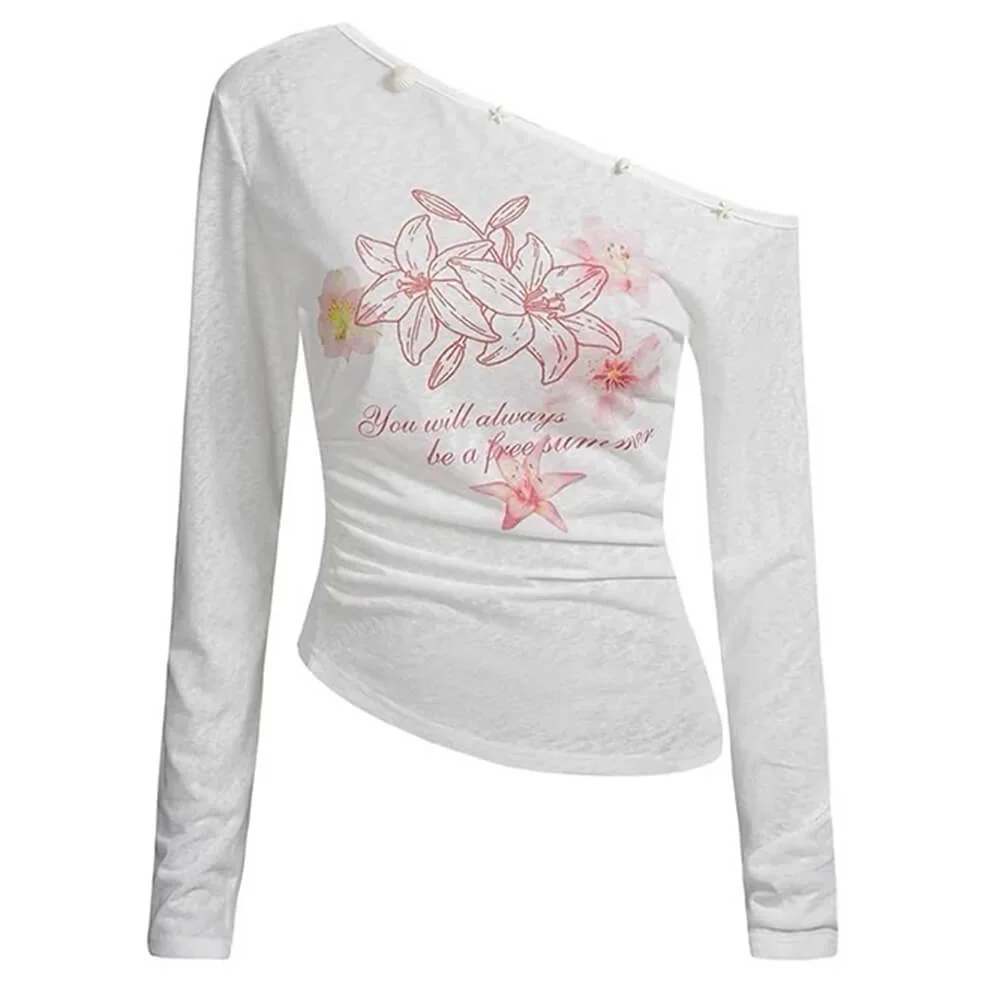Hibiscus Flower One-Shoulder Top — view 1 Hibiscus Flower One-Shoulder Top — view 1