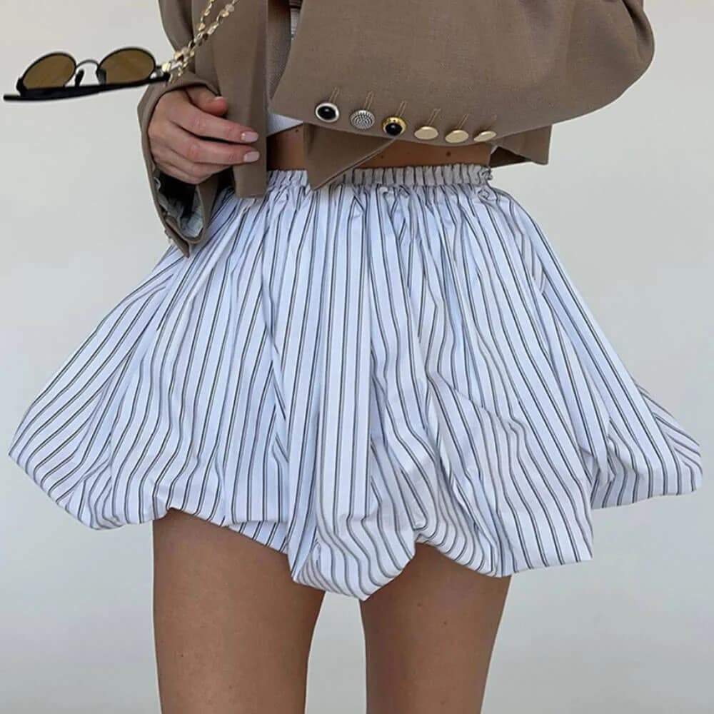 Pinstripe Balloon Skirt — view 2 Pinstripe Balloon Skirt — view 2