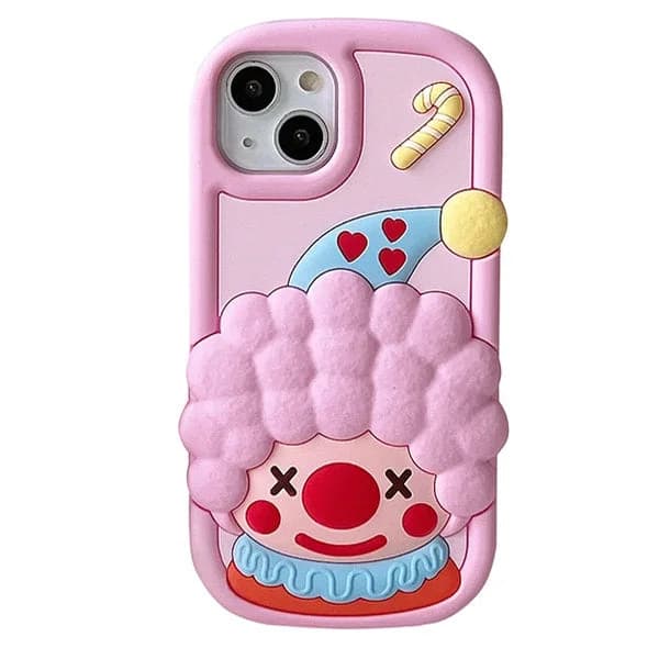 Pink 3D Clown IPhone Case — view 1 Pink 3D Clown IPhone Case — view 1