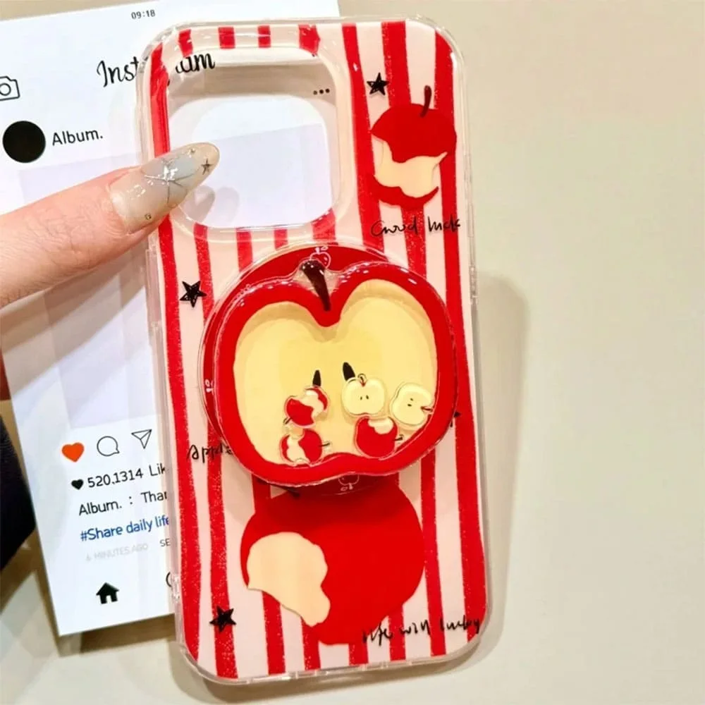 Red Apple Core Phone Holder — view 2 Red Apple Core Phone Holder — view 2