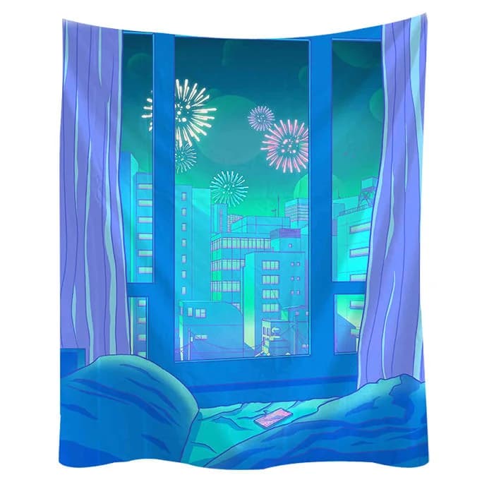 Anime Aesthetic Wall Tapestry — view 2 Anime Aesthetic Wall Tapestry — view 2
