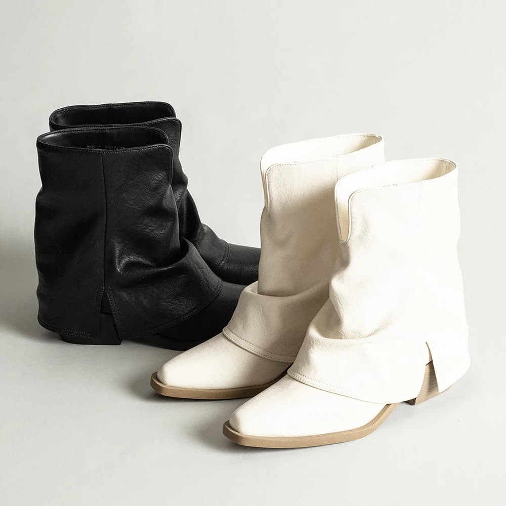 Slouchy Fit Block Heel Boots — view 2 Slouchy Fit Block Heel Boots — view 2