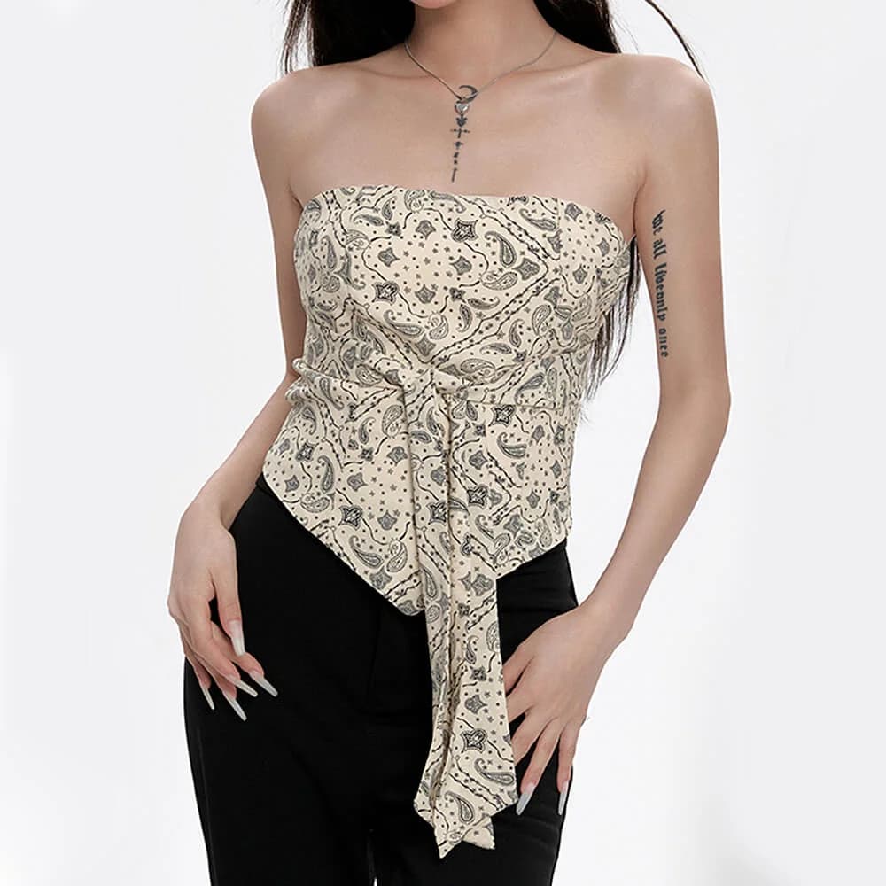 Paisley Print Tube Top — view 2 Paisley Print Tube Top — view 2
