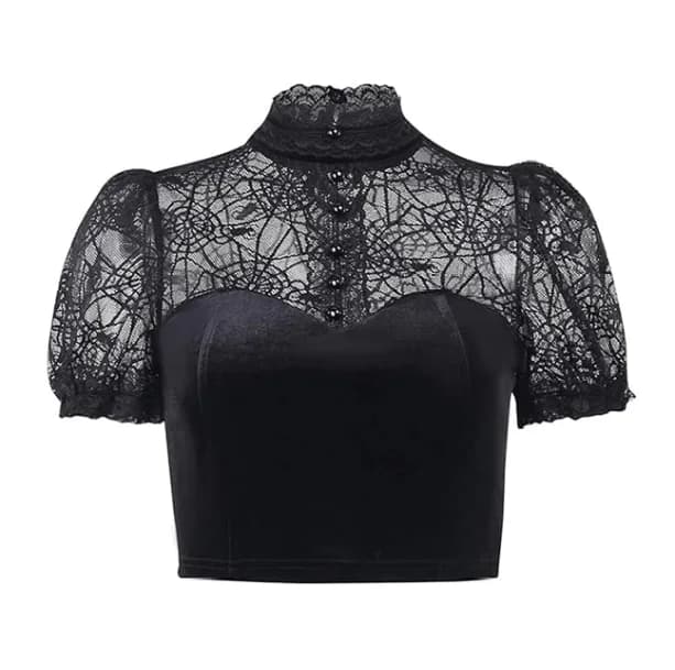 Spider Web Crop Top — view 1 Spider Web Crop Top — view 1