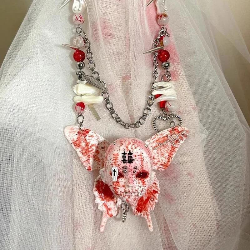 Bloody Gothic Skull Necklace — view 1 Bloody Gothic Skull Necklace — view 1