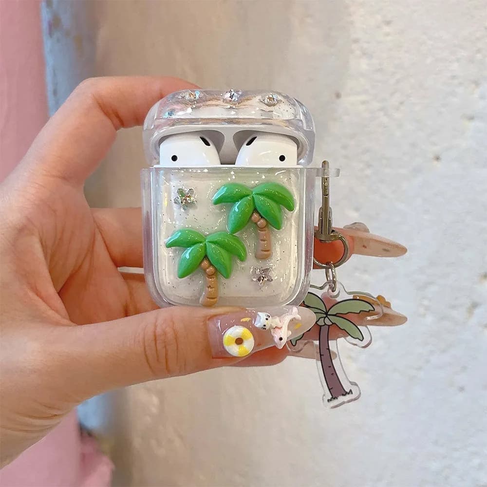 Coconut Girl Palm AirPods Case — view 2 Coconut Girl Palm AirPods Case — view 2