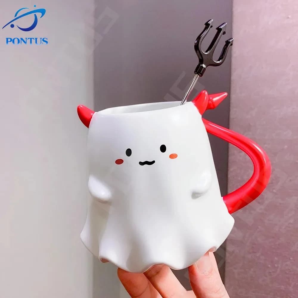 Ghost Demon Ceramic Mug — view 2 Ghost Demon Ceramic Mug — view 2