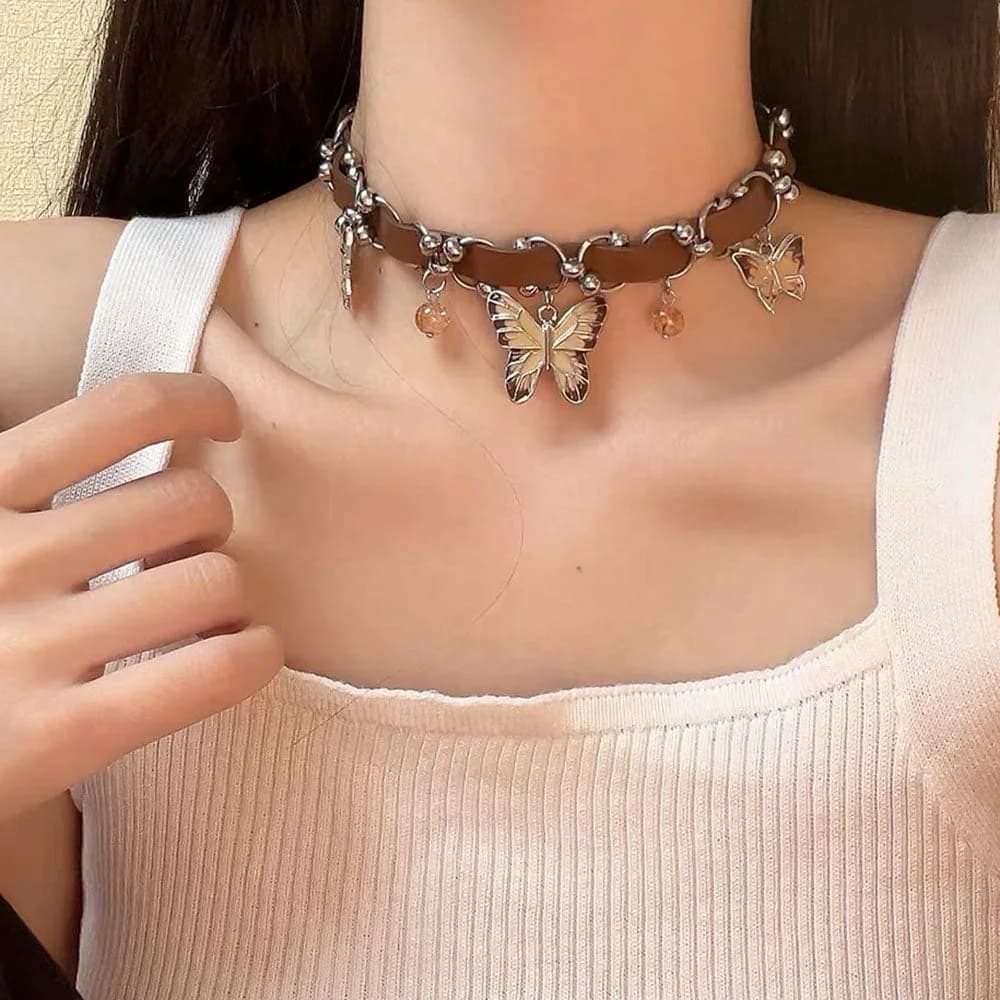Fairycore Butterfly Choker Necklace — view 2 Fairycore Butterfly Choker Necklace — view 2