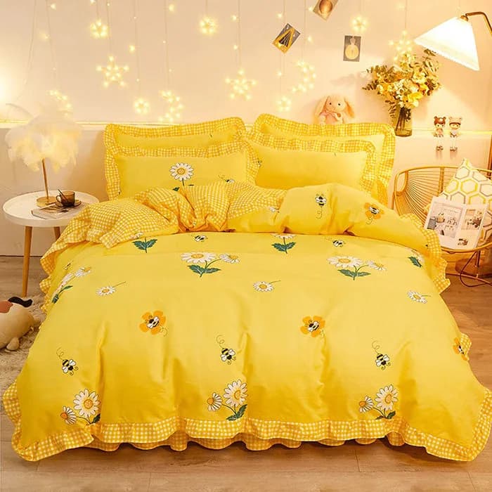 Honey Bee Aesthetic Bedding Set — view 2 Honey Bee Aesthetic Bedding Set — view 2
