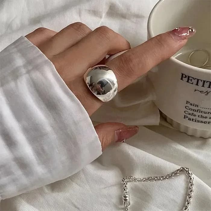 Minimalist Aesthetic Chunky Ring — view 2 Minimalist Aesthetic Chunky Ring — view 2