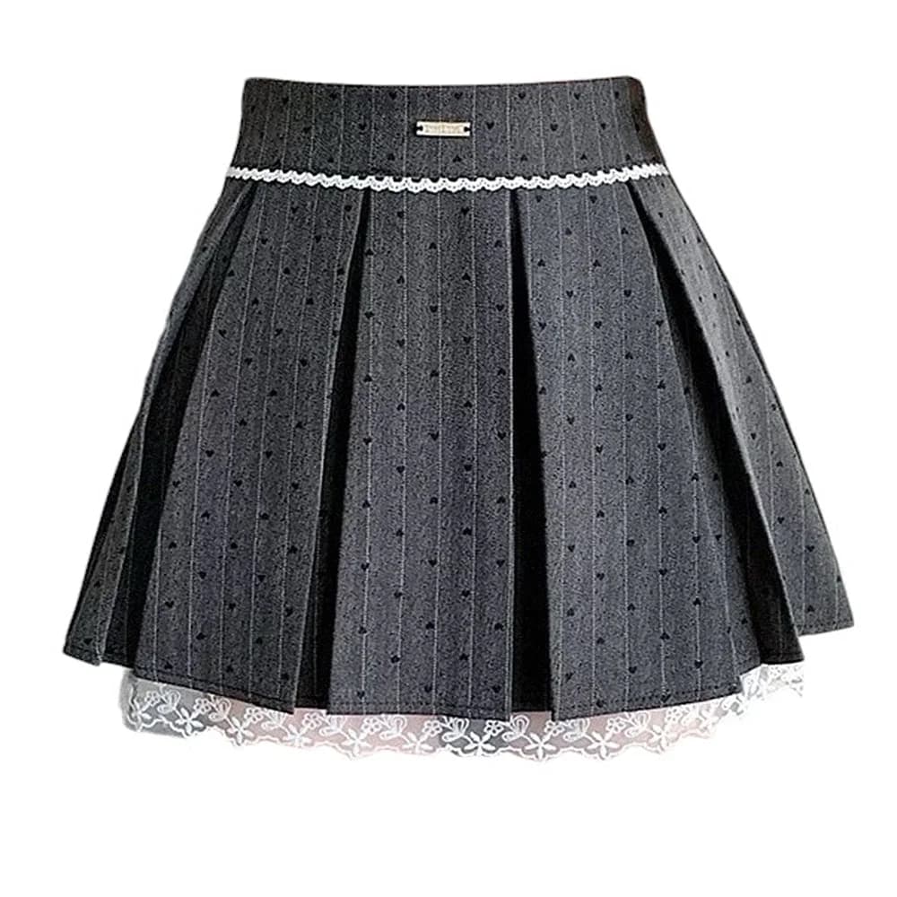 Coquette Lace Bow Pleated Skirt — view 1 Coquette Lace Bow Pleated Skirt — view 1