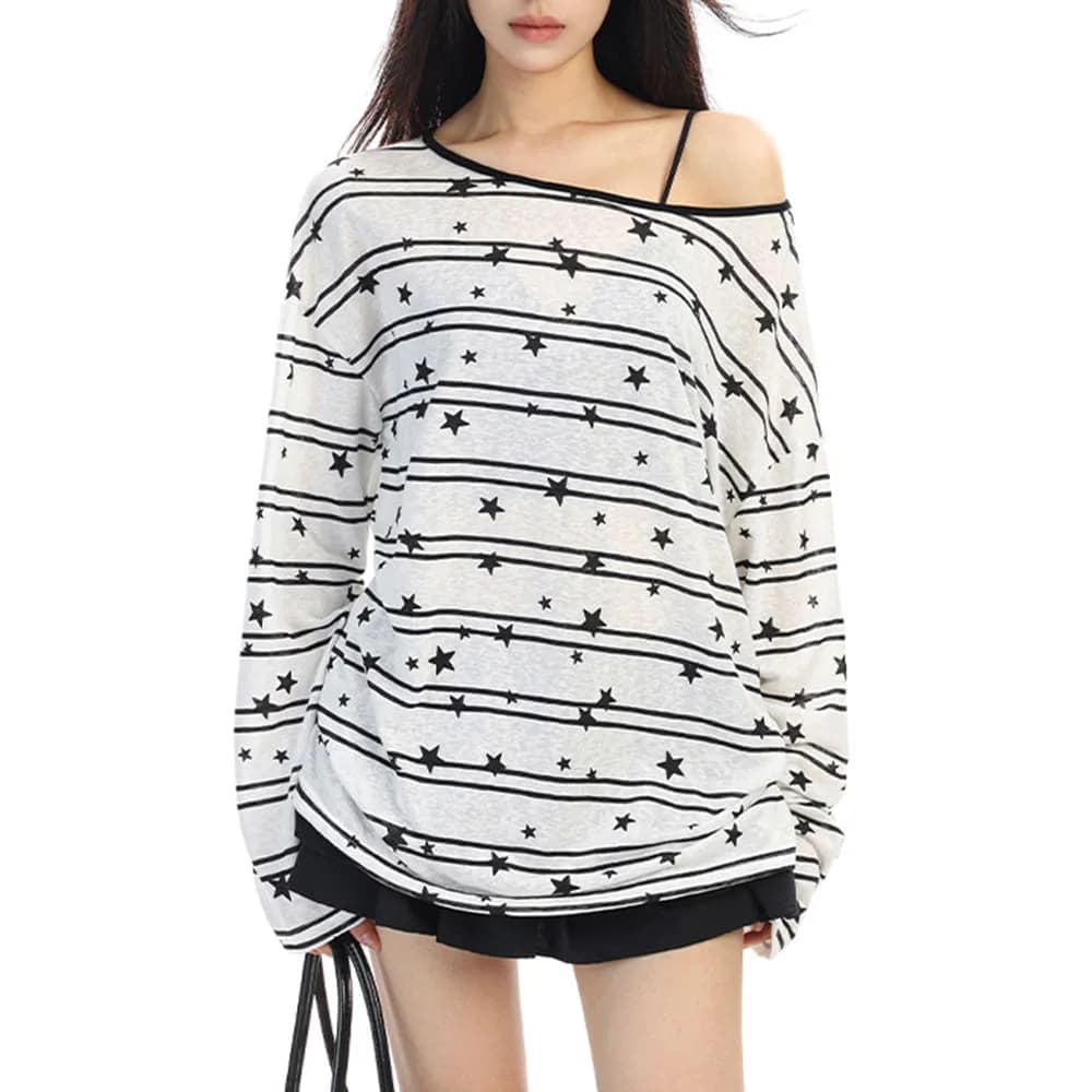 Star Print Long Sleeve T-Shirt — view 1 Star Print Long Sleeve T-Shirt — view 1