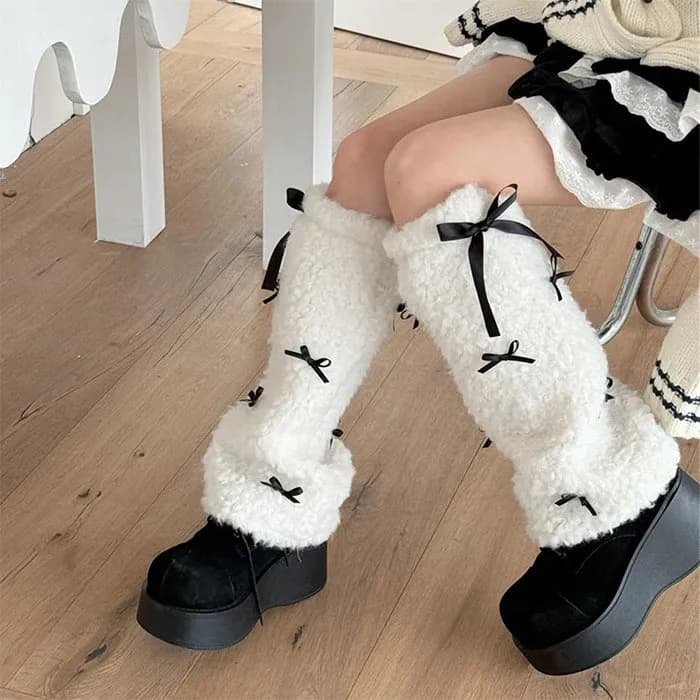 Y2K Bows Leg Warmers — view 2 Y2K Bows Leg Warmers — view 2