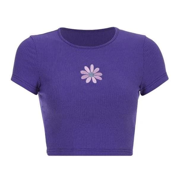 Purple Daisy Crop Top — view 1 Purple Daisy Crop Top — view 1