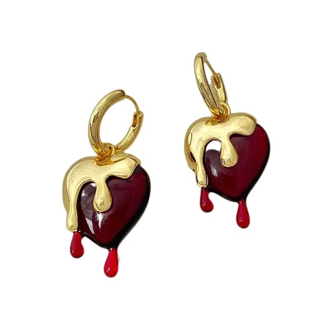 Poison Drop Heart Earrings — view 1 Poison Drop Heart Earrings — view 1