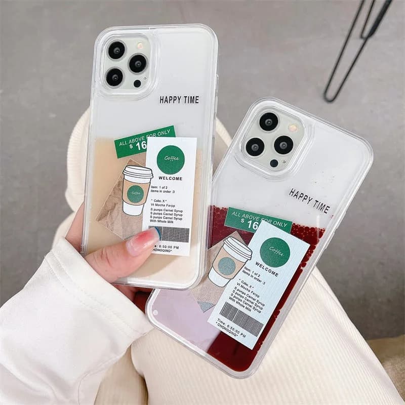 Iced Coffee Liquid Quicksand IPhone Case — view 2 Iced Coffee Liquid Quicksand IPhone Case — view 2