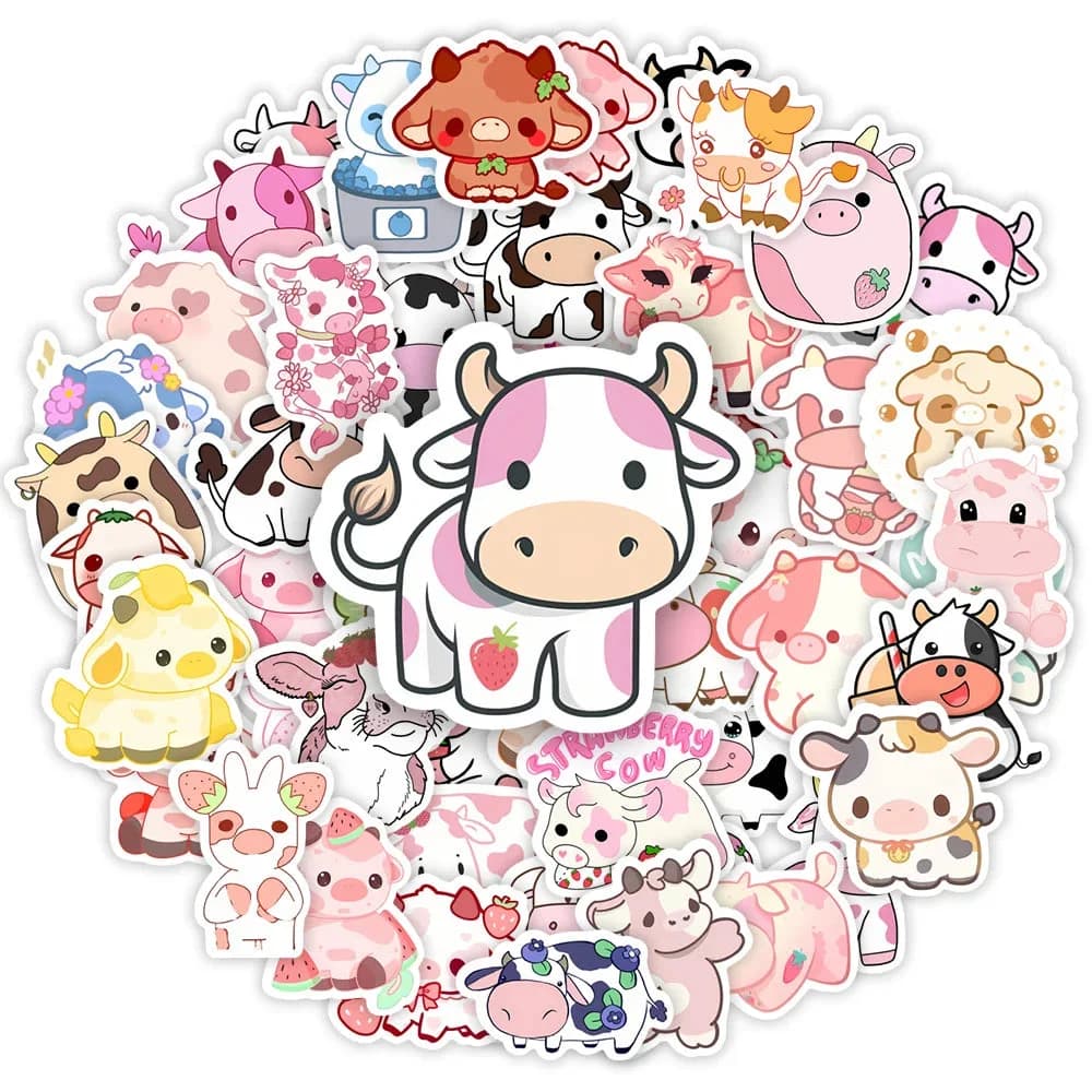 Kawaii Cow Sticker Pack — view 2 Kawaii Cow Sticker Pack — view 2