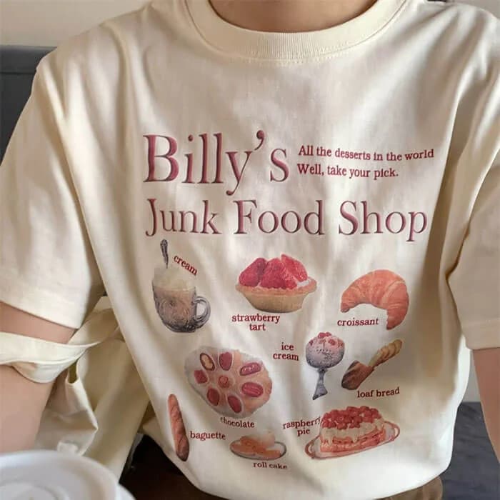 Junk Food Shop Aesthetic T-Shirt — view 1 Junk Food Shop Aesthetic T-Shirt — view 1