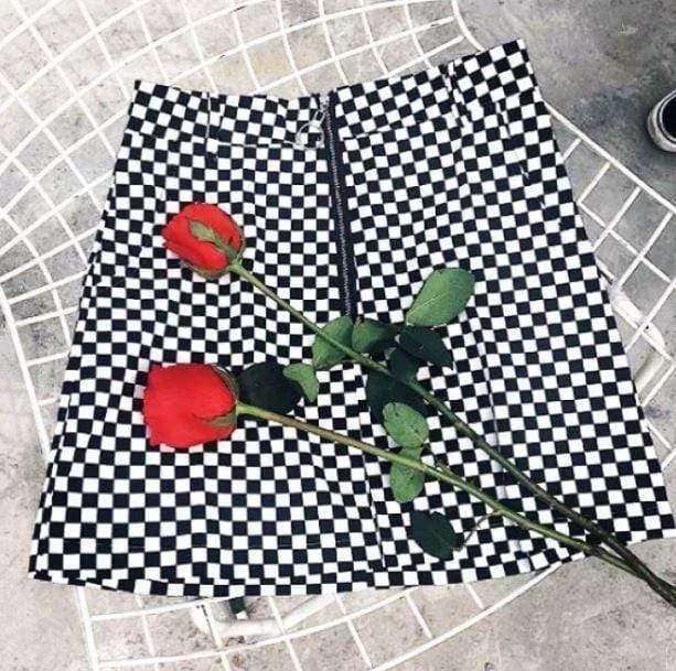 Black And White Checkerboard Skirt — view 3 Black And White Checkerboard Skirt — view 3